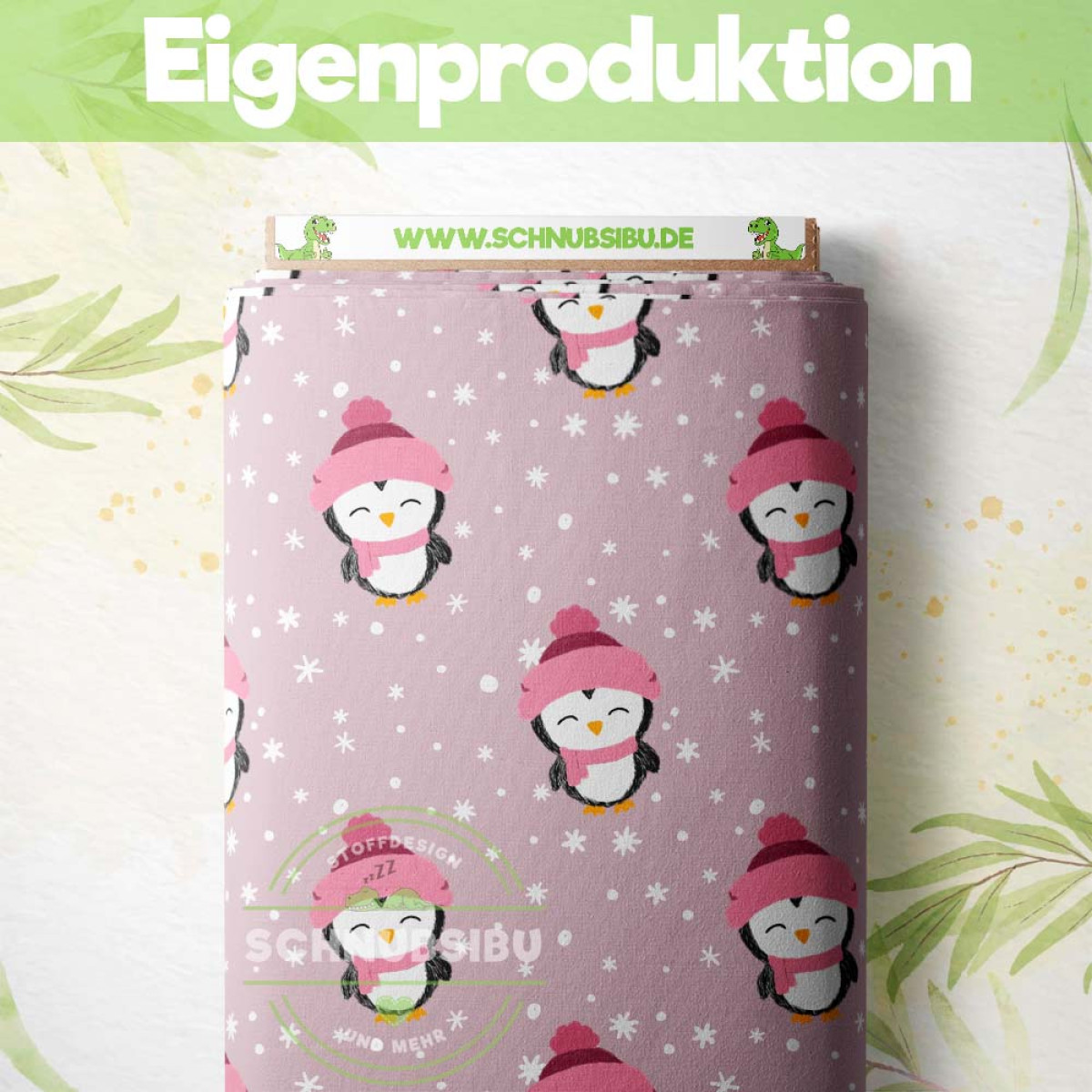 French Terry Winterpinguine rosa